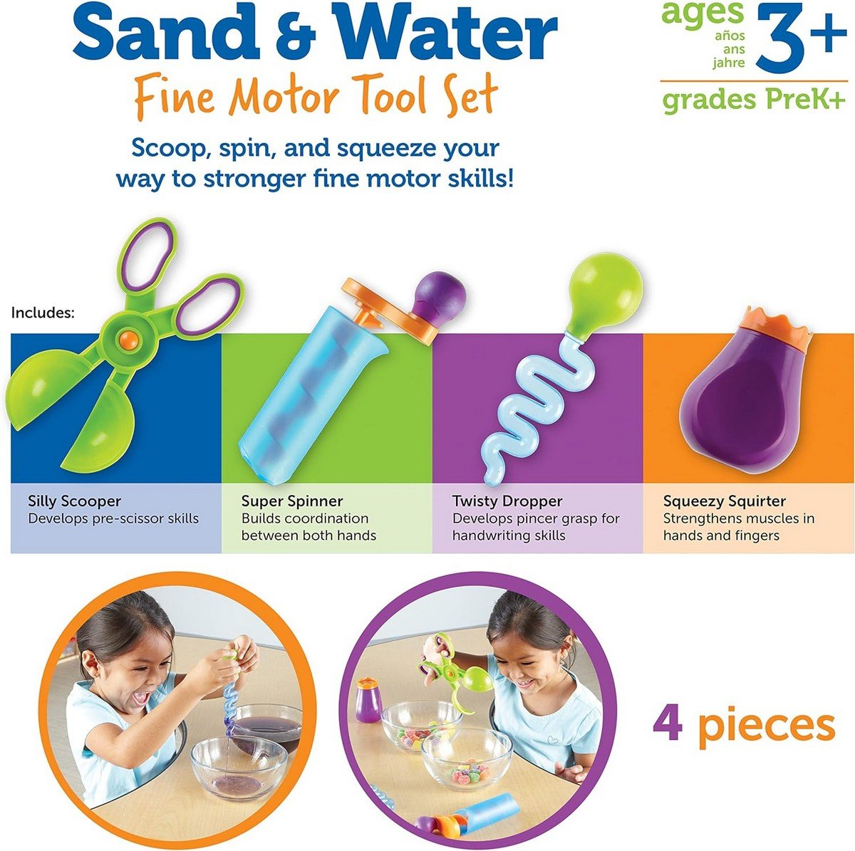 Learning Resources Sand & Water Fine Motor Tool Set - ABC School Supplies
