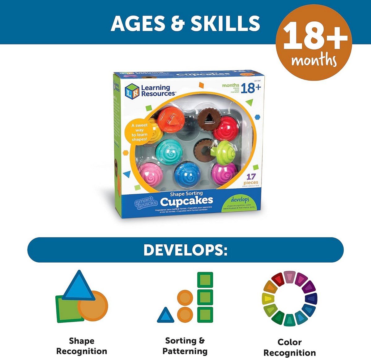 Learning Resources Smart Snacks® Shape Sorting Cupcakes - ABC School Supplies