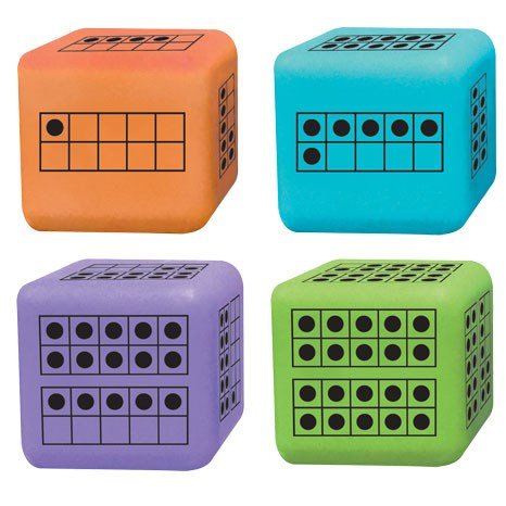 Learning Resources Ten-Frame Dice (Set Of 12) - ABC School Supplies