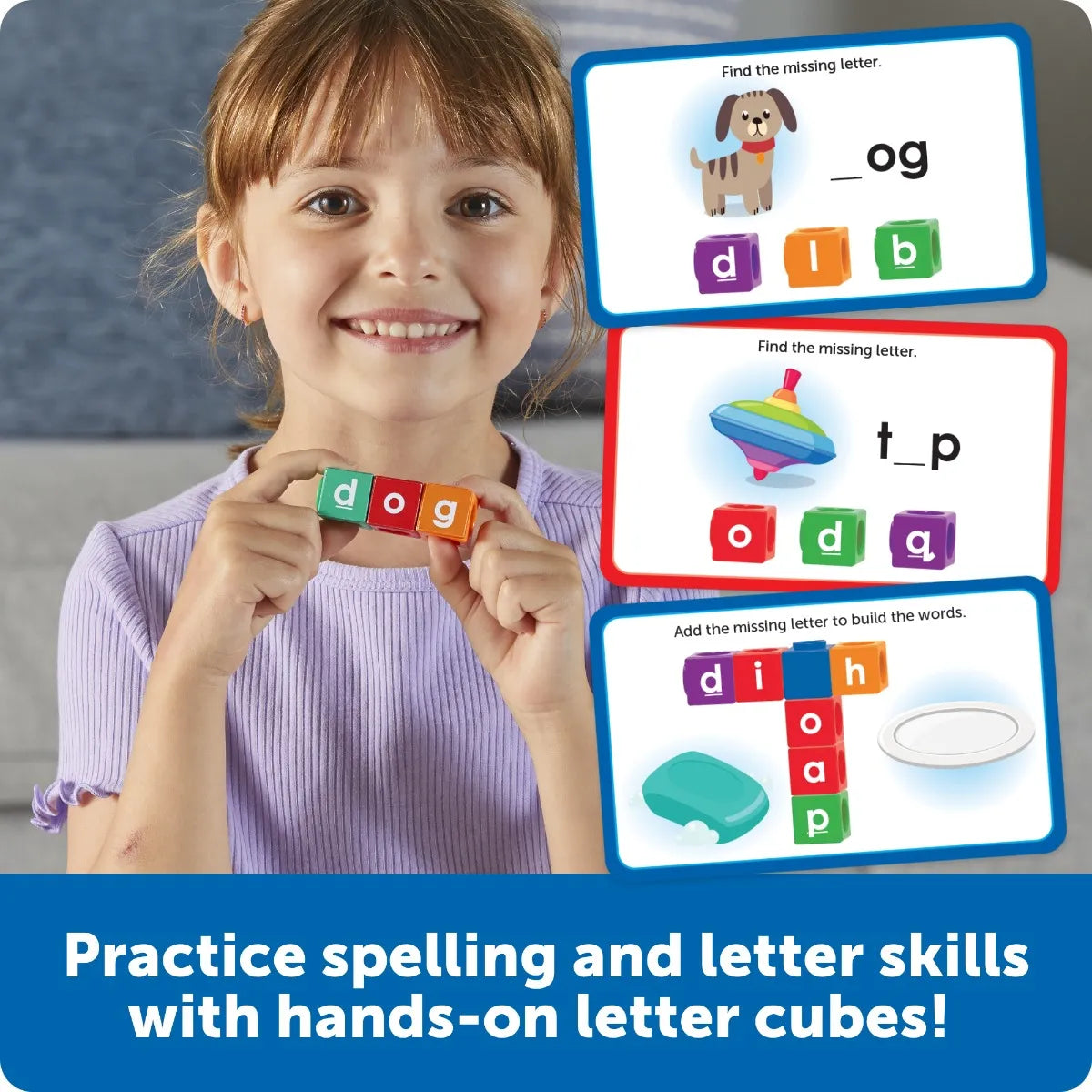 Learning Resources AlphaLink Cubes Spelling Activity Set
