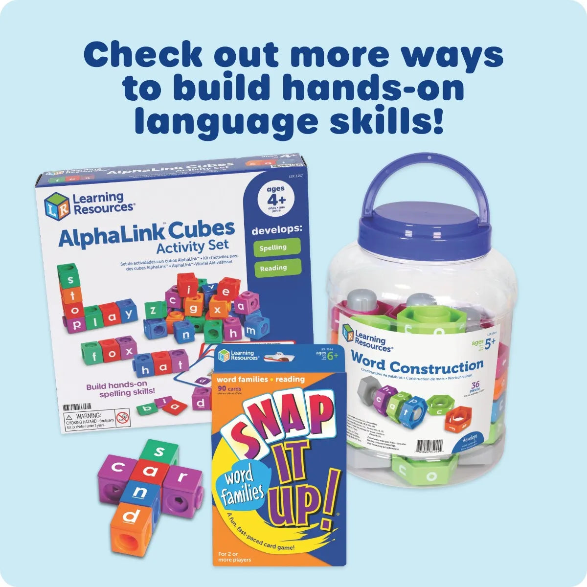 Learning Resources AlphaLink Cubes Spelling Activity Set