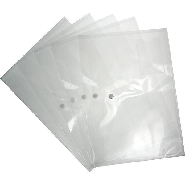 Logit Popper Button Wallets Pack Of 5 Clear - ABC School Supplies