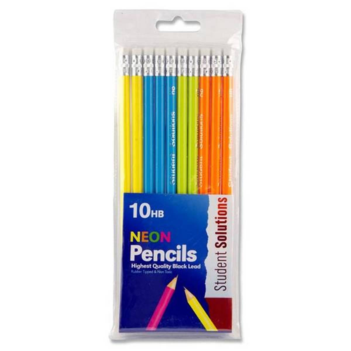 Lyra Neon Hb Rubber Tipped Pencils - Pack Of 96 - ABC School Supplies