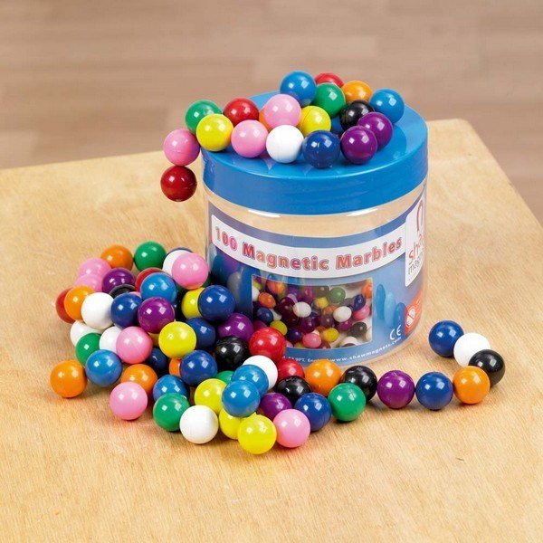 Magnetic Coloured Marbles Tub - ABC School Supplies