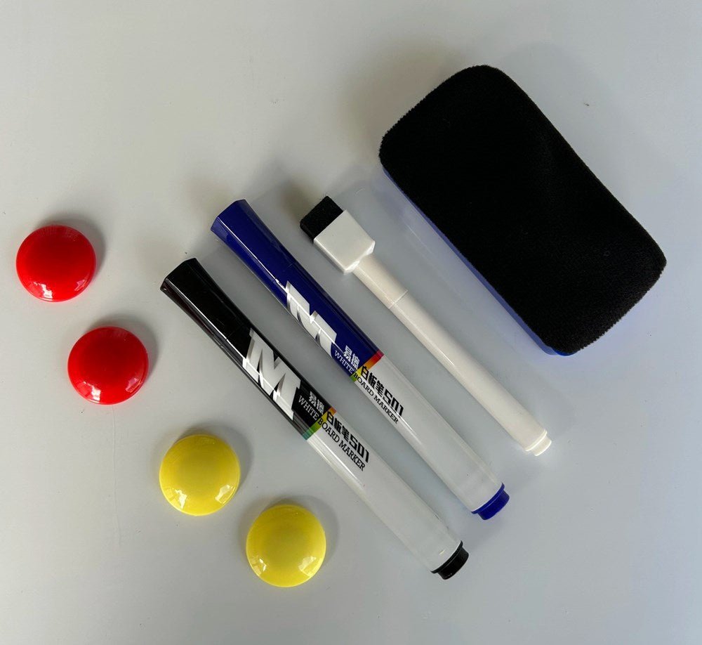 Magnetic Whiteboard and Chalk Board – 60x45cm - ABC School Supplies