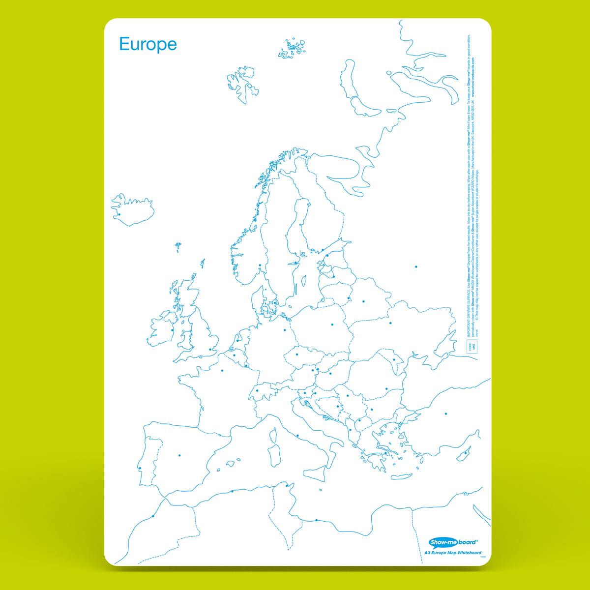 **Map Drywipe Board Pack, Pens & Erasers - Uk / Europe, A3 - 5 Sets - ABC School Supplies