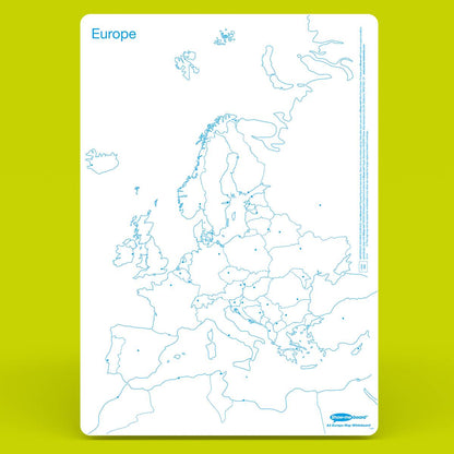 **Map Drywipe Board Pack, Pens & Erasers - Uk / Europe, A3 - 5 Sets - ABC School Supplies