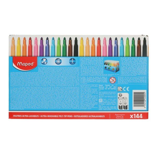 Maped 144 piece School'peps Washable Colouring Markers - ABC School Supplies