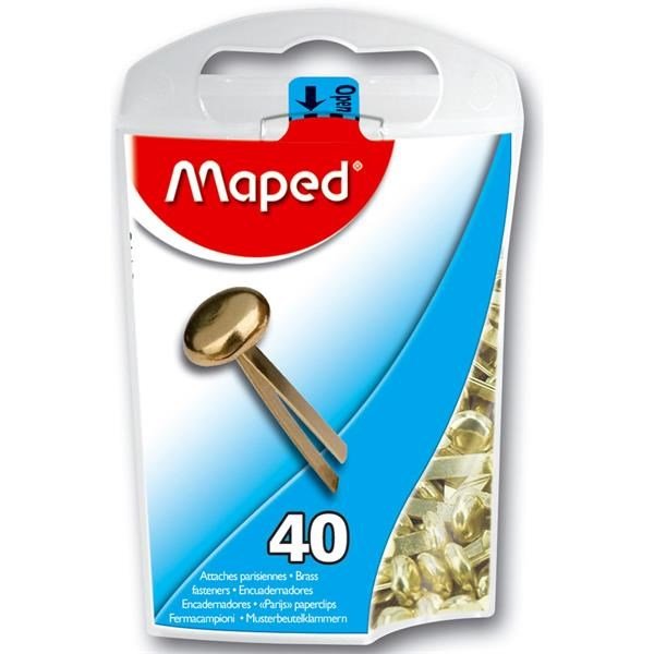 Maped 40 17mm Brass Paper Fasteners - ABC School Supplies