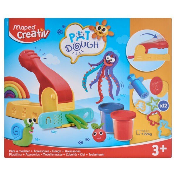 Maped Creativ 4 x 56g Tub Play Dough and Accessories - ABC School Supplies