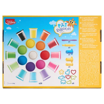 Maped Creativ Pat Dough Maxi Set of 20 Pots - ABC School Supplies