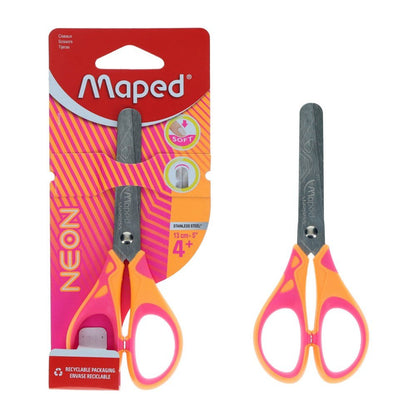 Maped Essentials 13cm Soft Grip Scissors - Neon - ABC School Supplies
