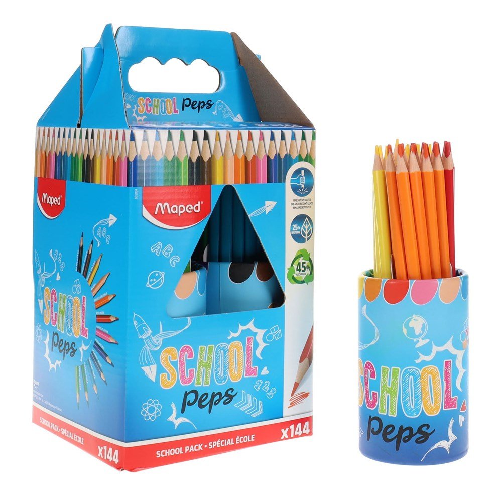 Maped School'peps Colouring Pencils – Assorted Pack of 144 - ABC School Supplies