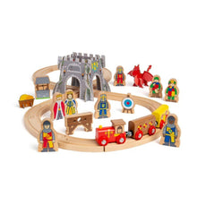 Medieval Train Set - 33 Pcs Wooden Railway Set - ABC School Supplies