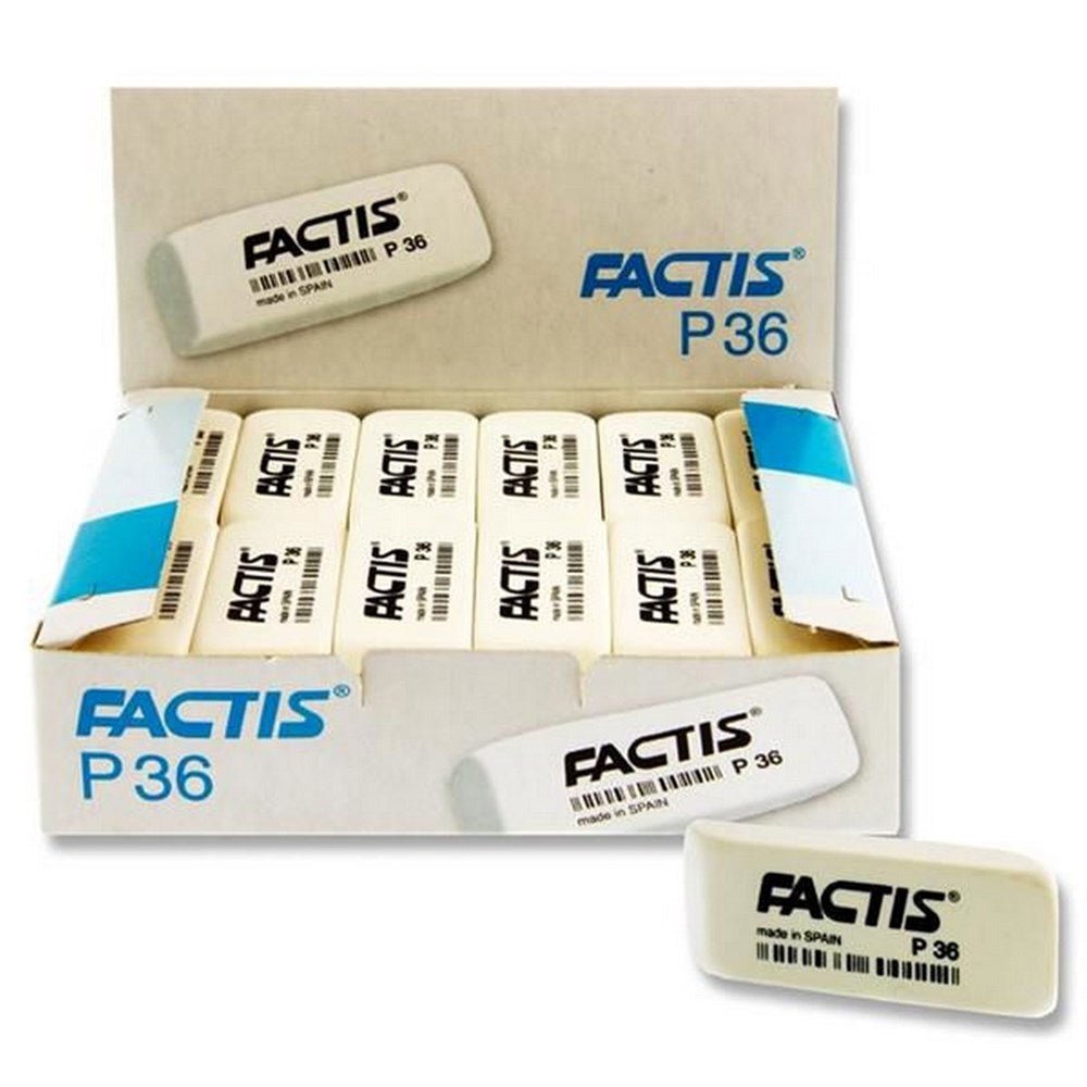 Milan Factis P36 Quality Pencil Erasers, Pack of 36 - ABC School Supplies