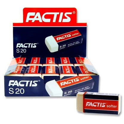 Milan Factis S20 Soft Eraser - 20 Pack - ABC School Supplies
