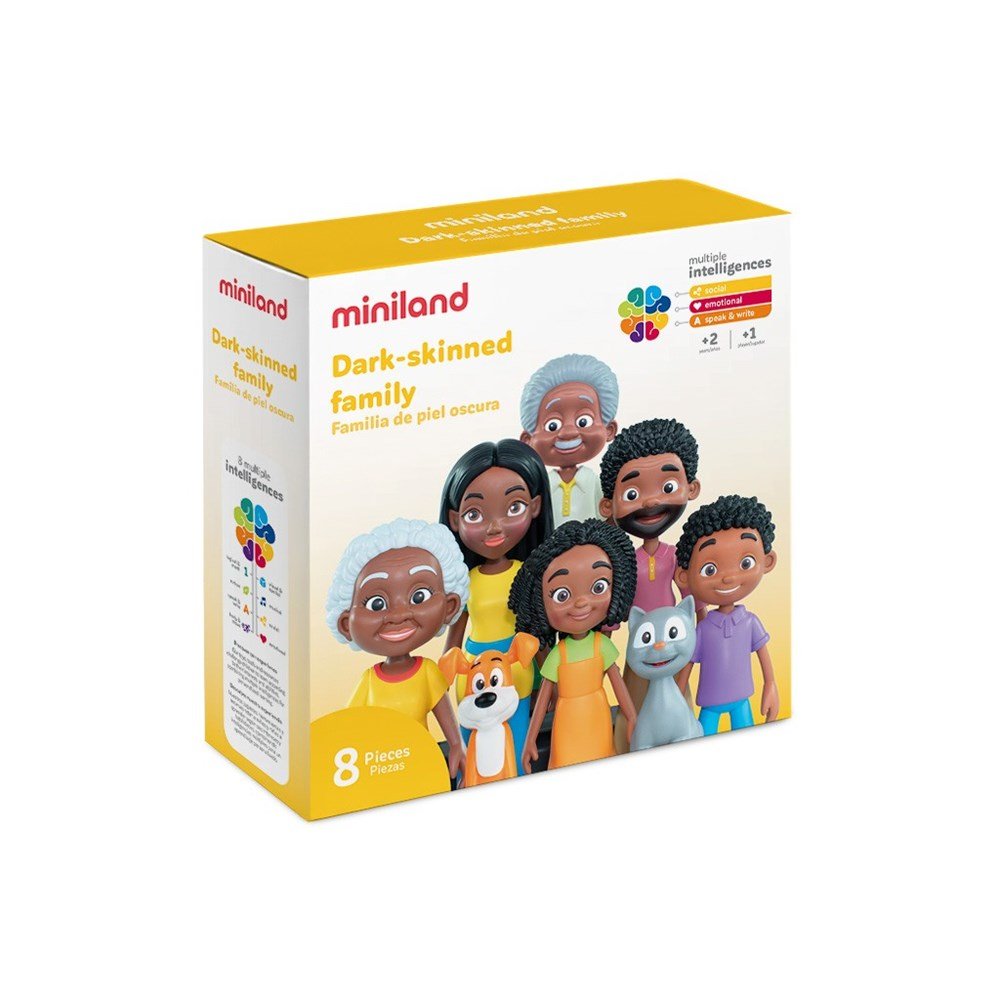 Miniland Dark Skinned Family (8 figures) - ABC School Supplies