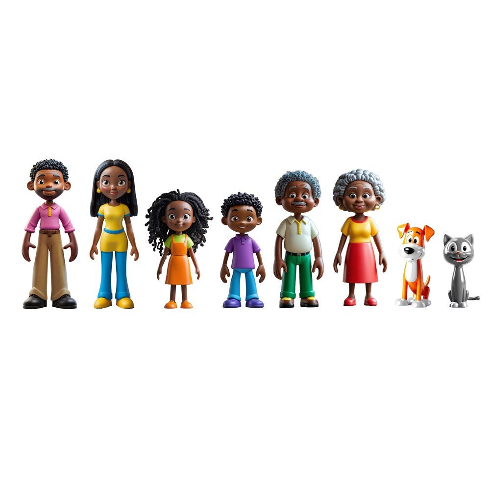 Miniland Dark Skinned Family (8 figures) - ABC School Supplies