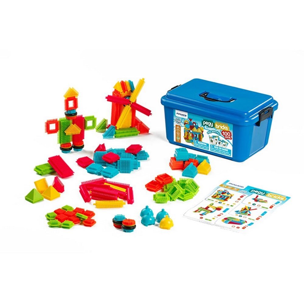 Miniland Pegy Bricks (100 Pieces) - ABC School Supplies