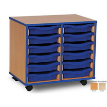 Monarch 12 Tray Single Tray Storage Unit with Blue Coloured Edges - ABC School Supplies