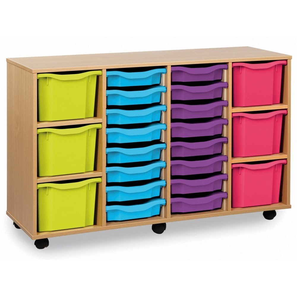 Monarch 16 Single and 6 Triple Tray Mobile Storage Unit - ABC School Supplies