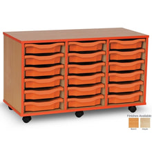 Monarch 18 Tray Single Tray Storage Unit with Tangerine Coloured Edges - ABC School Supplies