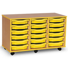 Monarch 18 Tray Single Tray Storage Unit with Yellow Coloured Edges - ABC School Supplies