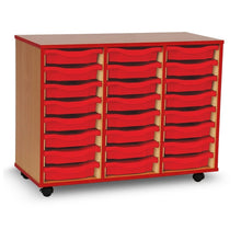 Monarch 24 Tray Single Tray Storage Unit with Red Coloured Edges - ABC School Supplies
