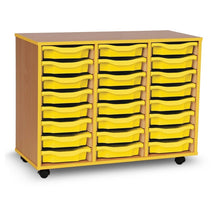 Monarch 24 Tray Single Tray Storage Unit with Yellow Coloured Edges - ABC School Supplies
