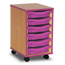 Monarch 6 Tray Single Tray Storage Unit with Purple Coloured Edges - ABC School Supplies