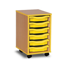 Monarch 6 Tray Single Tray Storage Unit with Yellow Coloured Edges - ABC School Supplies