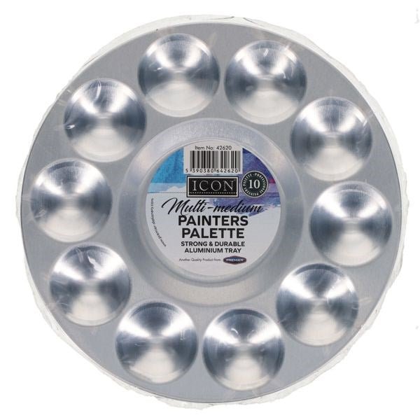 Multi - Medium Painters Palette - Aluminum Tray 10 Wells - ABC School Supplies