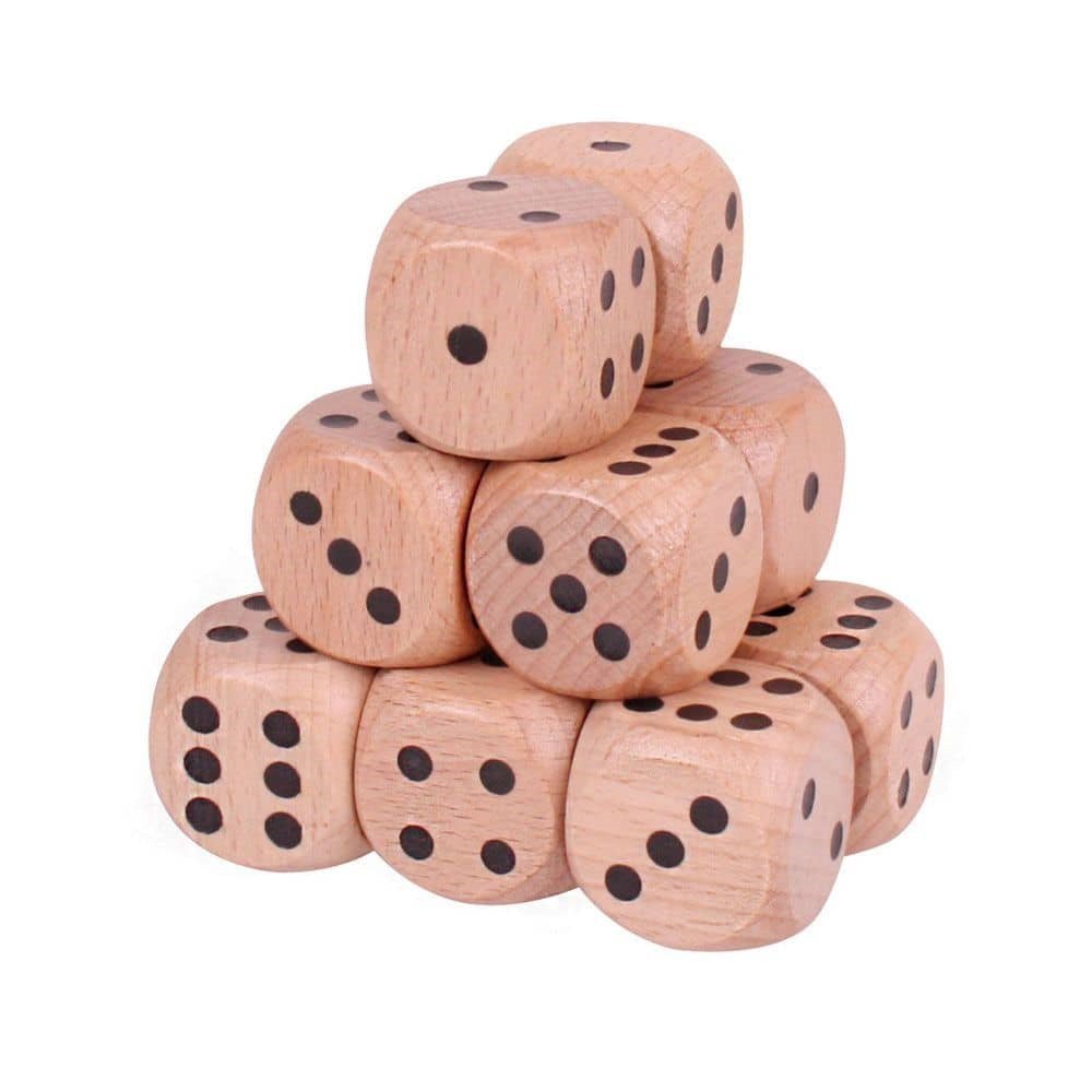 Natural Giant Dice (Pack Of 12) - ABC School Supplies