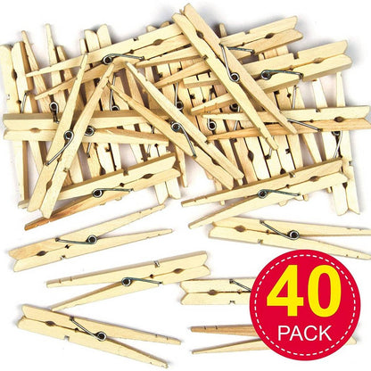 **Natural Wooden Craft Pegs Pack Of 36 - ABC School Supplies