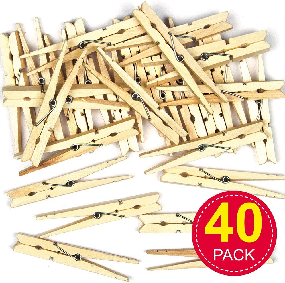 **Natural Wooden Craft Pegs Pack Of 36 - ABC School Supplies