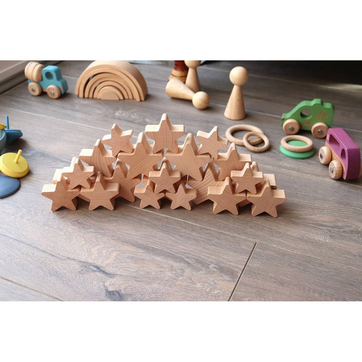 **Natural Wooden Stars - ABC School Supplies