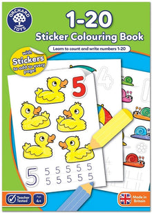 Orchard Toys 1-20 Sticker Colouring Book - ABC School Supplies