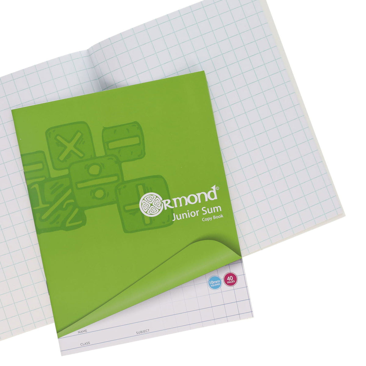 Ormond 40Pg 10mm Sq Junior Sum Copy - Pack of 20 - ABC School Supplies