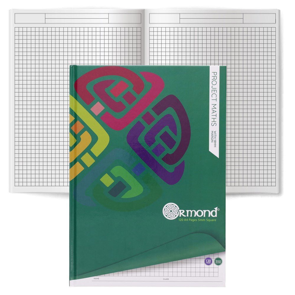 Ormond A4 120pg 5mm Sq Hardcover Project Maths - ABC School Supplies