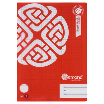 **Ormond A4 40 Page Durable Cover Graph Book - ABC School Supplies