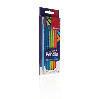 Ormond HB Neon Rubber Tipped Pencils Pack of 10 - ABC School Supplies