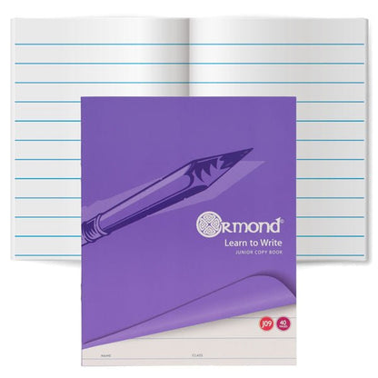 Ormond J09 15mm Wide Ruling 40 Page Junior Copy Book - Pack Of 20 - ABC School Supplies