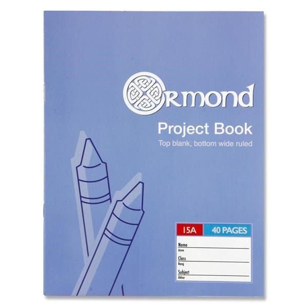 Ormond No. 15A 40 Page Project Book - Pack Of 20 - ABC School Supplies
