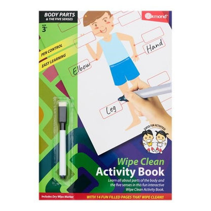 **Ormond Wipe Clean Activity Book - Body Parts & The 5 Senses - ABC School Supplies