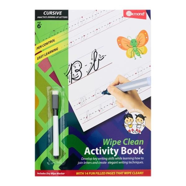 **Ormond Wipe Clean Activity Book - Cursive - ABC School Supplies