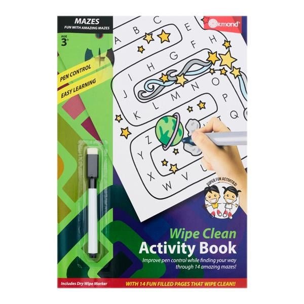 **Ormond Wipe Clean Activity Book - Mazes - ABC School Supplies