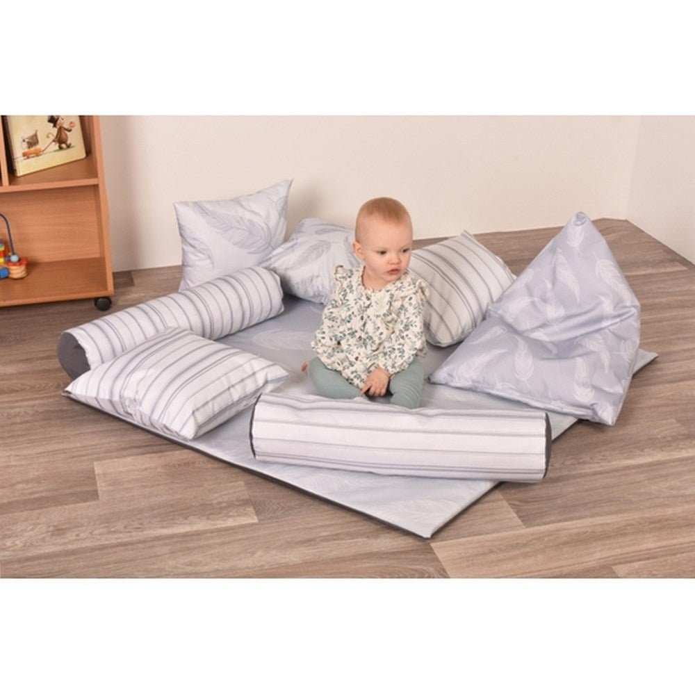 Outdoor/Indoor Baby Feather Print Mat, Cushion & Canopy Set - ABC School Supplies