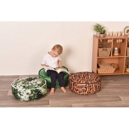 Outdr Indr Nature Print Pouffes - S3 - ABC School Supplies