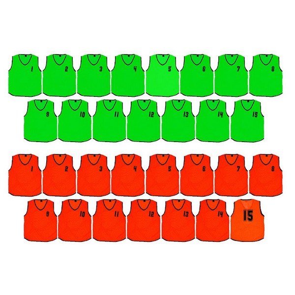 (Pack of 15) Mesh Numbered 1 - 15 Training Bibs (Youths, Adult) - ABC School Supplies