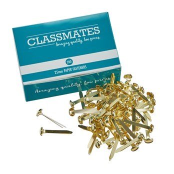 Paper Fasteners 25Mm Pack 200 - ABC School Supplies